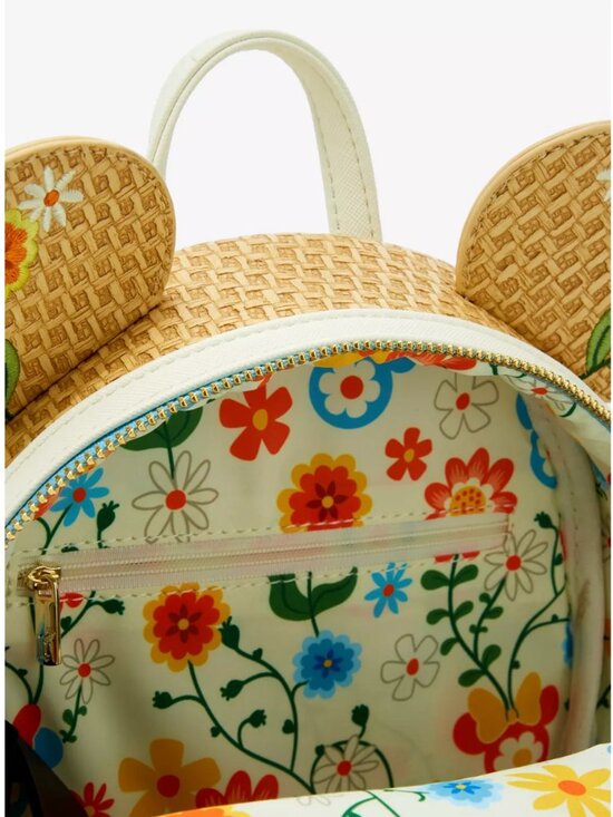Loungefly Disney Minnie Mouse Raffia Floral Ears Mini Backpack - Exclusive main image 6